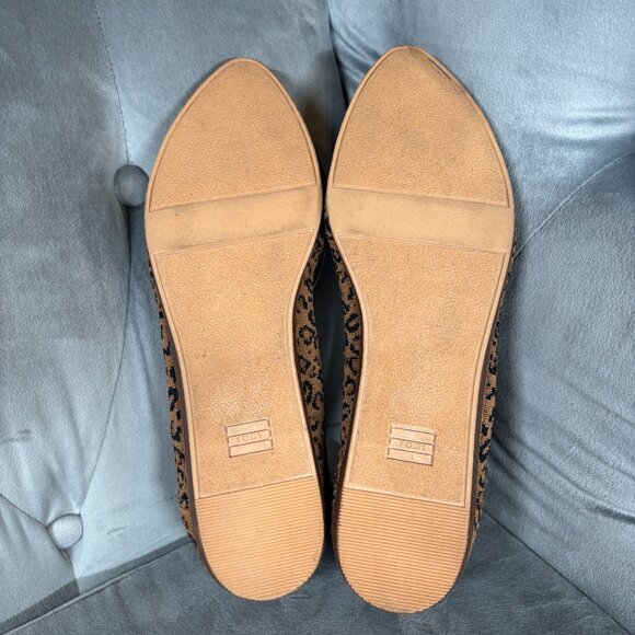 TOMS Leopard Print Flats Brown Knit Ballet Shoes – Women’s 7.5 - Picture 7 of 9